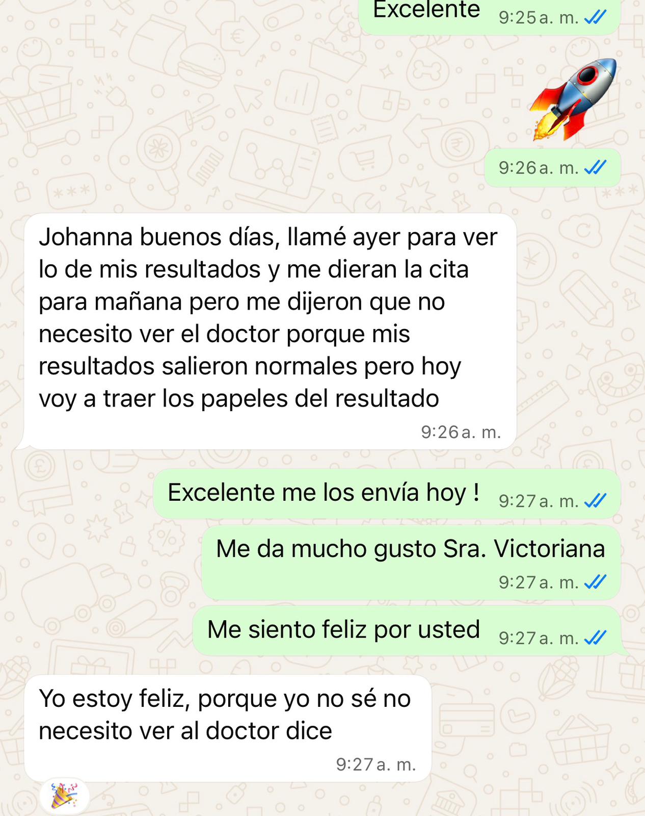 Resultado de clienta de Johanna Ruiz